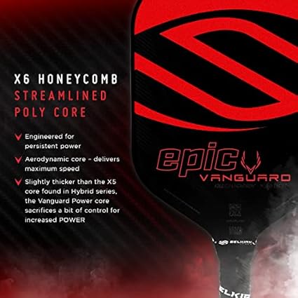 Selkirk Vanguard Hybrid Polypropylene X5 Core Vanguard Power Polypropylene X6 Core Pickleball Paddles Carbon Fiber Lightweight Pickleball Paddle Midweight Pickle Ball Paddles Made in The USA