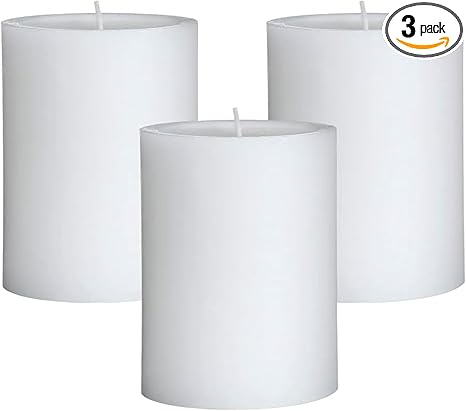 Mister Candle - 3 inch by 4 inch Tall Citronella Scented Pillar Candles (Set of 3) - Indoor Outdoor Use