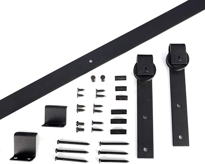 3FT J-Shape Mini Cabinet Sliding Barn Door Hardware Kit for Single Wood Door Closet TV Stand Wall Cupboard Entertainment Center Storage Console Hardware Kit