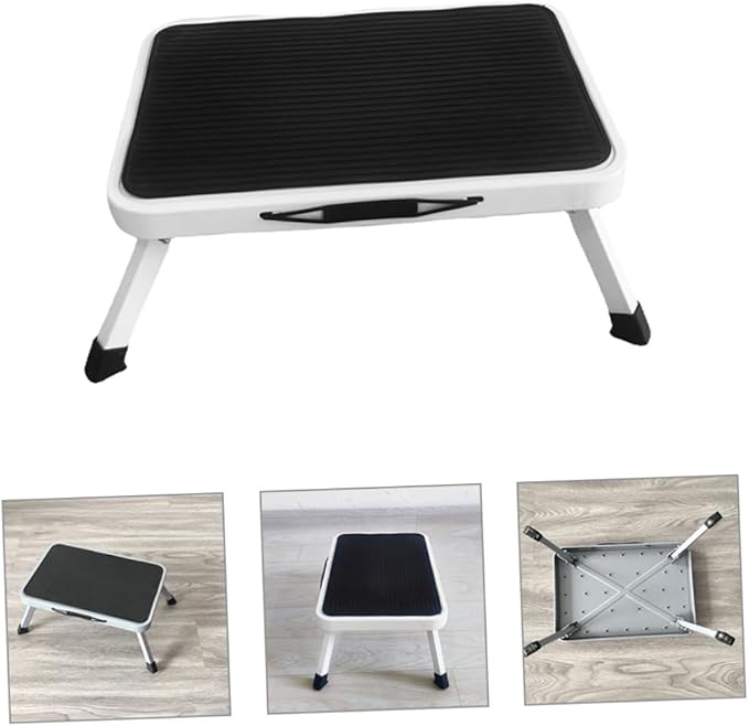 PRETYZOOM Step Stool Thick Platform Metal Folding Ladder Stool for Household Use Sturdy Stepping Stool for Adults
