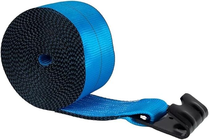 Mytee Products 4" x40' Heavy Duty Winch Straps with Flat Hook WLL# 5400 LBS - Flatbed Tie Down Truck Straps - 4 Inch Cargo Control for Flatbed Truck Utility Trailer (Blue)