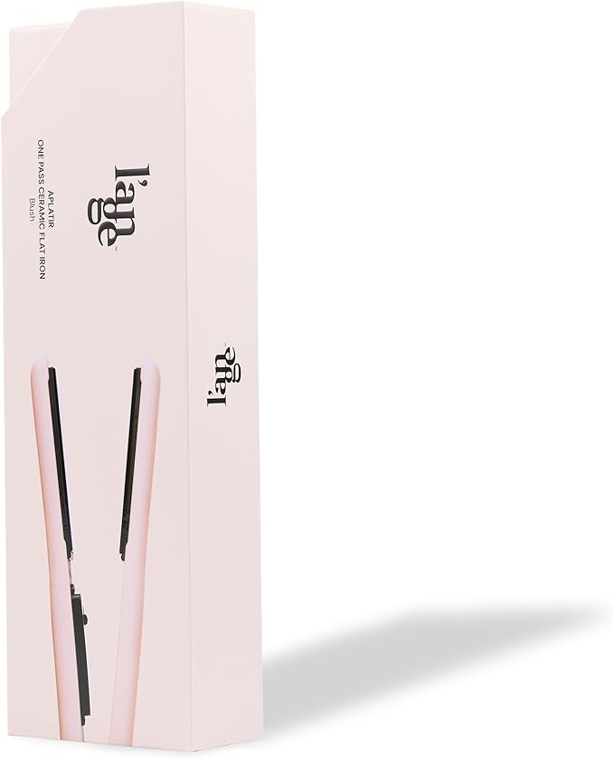L'ANGE HAIR Aplatir Ceramic 1" Flat Iron Adjustable Temp Dual Voltage Hair Straightener Tourmaline-Infused Plates for Smooth, Frizz-Free Styling 1 Inch Styling Tool (Blush)
