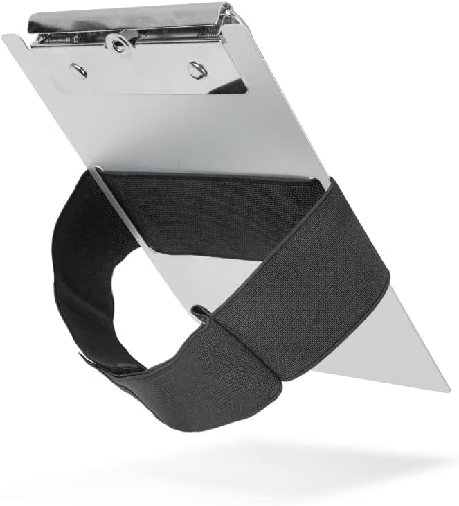 Pilot Kneeboard (VFR), Aluminum Kneeboard with Metal Clip and Pen Holder, Durable Elastic Strap