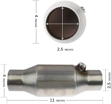 MAYASAF 2.5" InletOutlet Universal Catalytic Converter, with O2 PortEPA Compliant