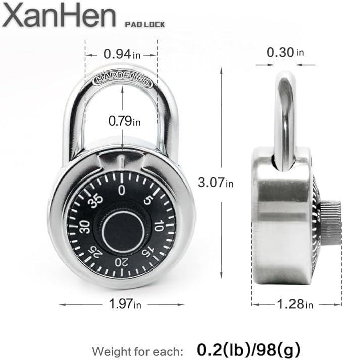 12 Pack Combination Lock Locker Lock for Gym and School Lockers Safe Combination Padlock Mini Combination LockOoaStandard Dial Combination Lock, Pack of 12