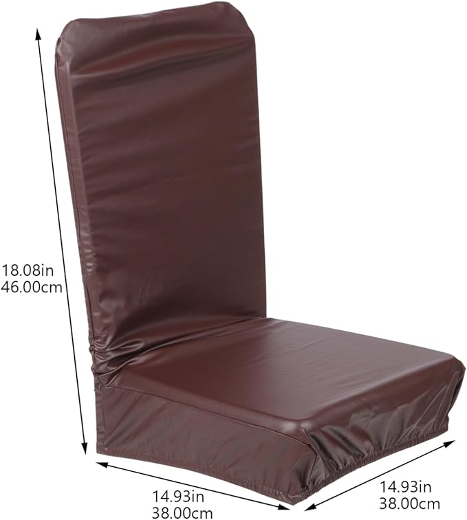 Stretchy Pu Leather Chair Cover and Easy to Clean Dining Chair Slipcover for Home Hotel Use Removable Elastic Design for Comfort and Protection Against Stains and Scratches