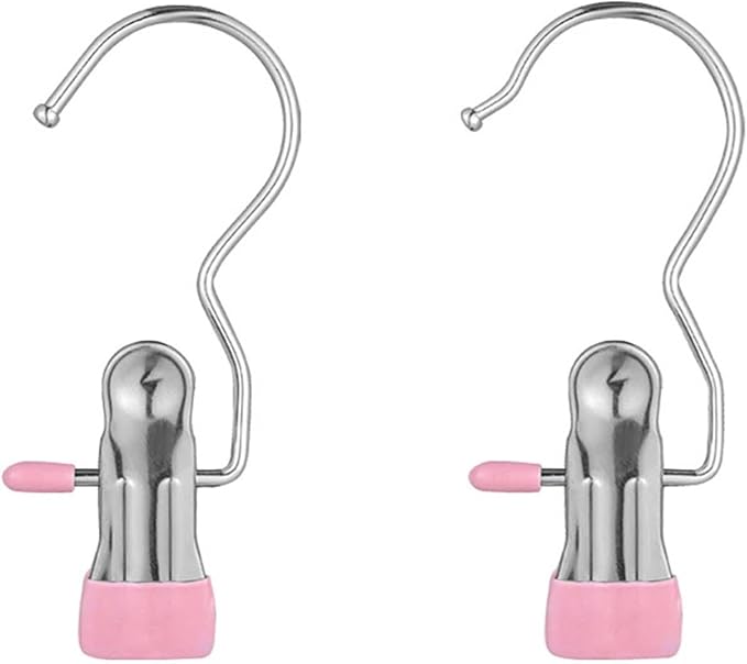 5 Pieces Boot Hangers Clips Heavy Duty Clothespins Portable Multipurpose Socks Towel Clips for Handbags Silk Scarf Pants Hats, Pink