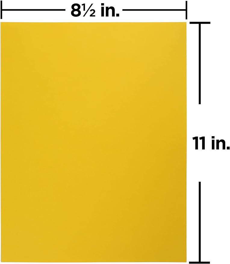JAM PAPER Colored 24lb Paper - 90 gsm - 8.5 x 11 - Yellow Recycled - 50 SheetsPack