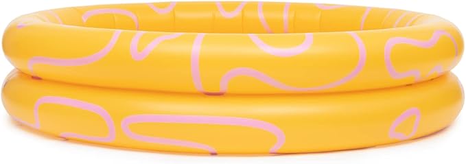 Pool Buoy Round Inflatable Pool with Storage Bag - Premium Outdoor Swimming Pool for Kids, Toddlers, Infants and Adults - Garden and Backyard Pools for Family Summer Pool Party (Golden Glenys)
