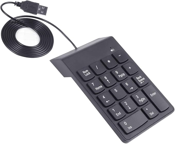 Numeric Keypad,USB Numeric Keypad, USB 18 Key Number Numeric Keypad Keyboard for LaptopNotebook PC Computer