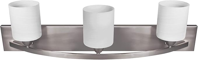 Nuk3y Modern Bathroom Vanity Light Fixture with Light Globe Brushed Nickel (Satin Nickel, 3 Lights)