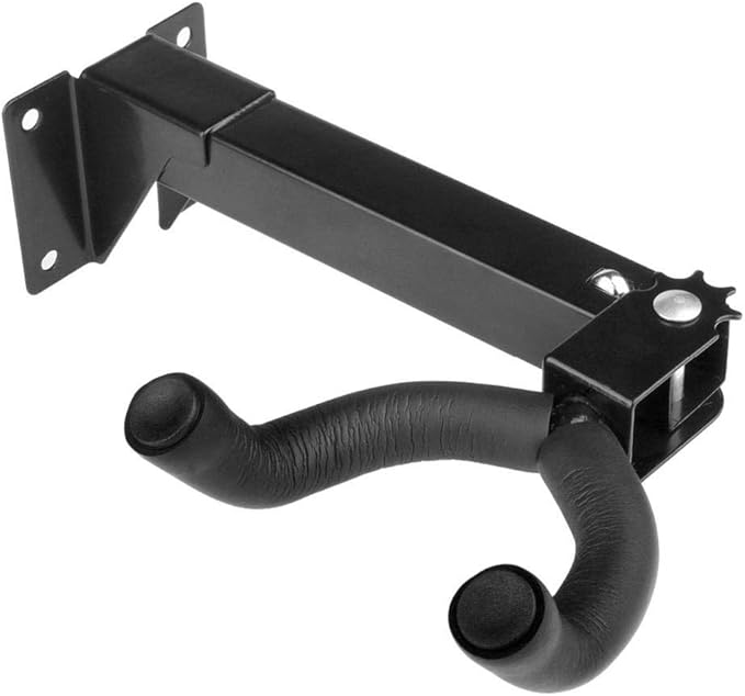 SGerste Metal Strut Thick Sponge Sleeve Guitar Display Bracket Wall Mount Hanger Holder (2pcs, Black)