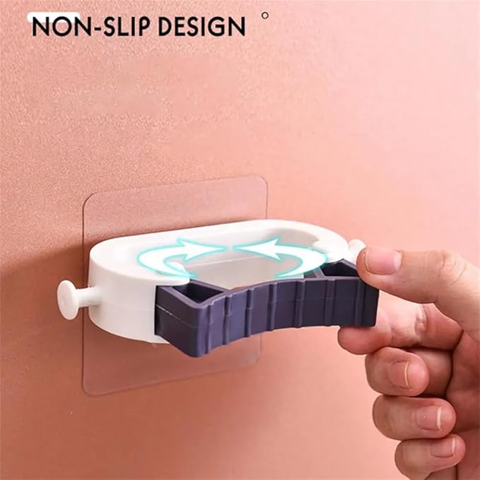 PEKMAR Mop Hanging Hook Self-adhesive Mop Rack Versatile Mop Holder Hook for Brooms Wall Mounted Mop Organizer Holder Rack,White Gray