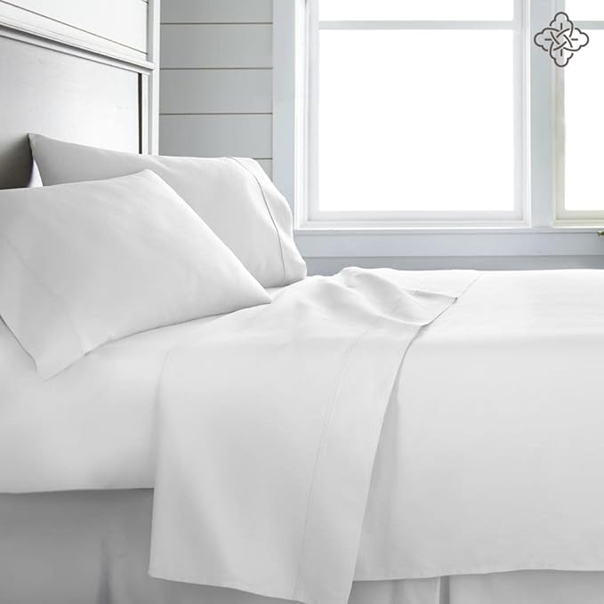 Bioweaves 100 Organic Cotton 1 Flat Sheet Only, 300 Thread Count Soft Sateen Weave GOTS Certified Top Sheet - White, Twin XL