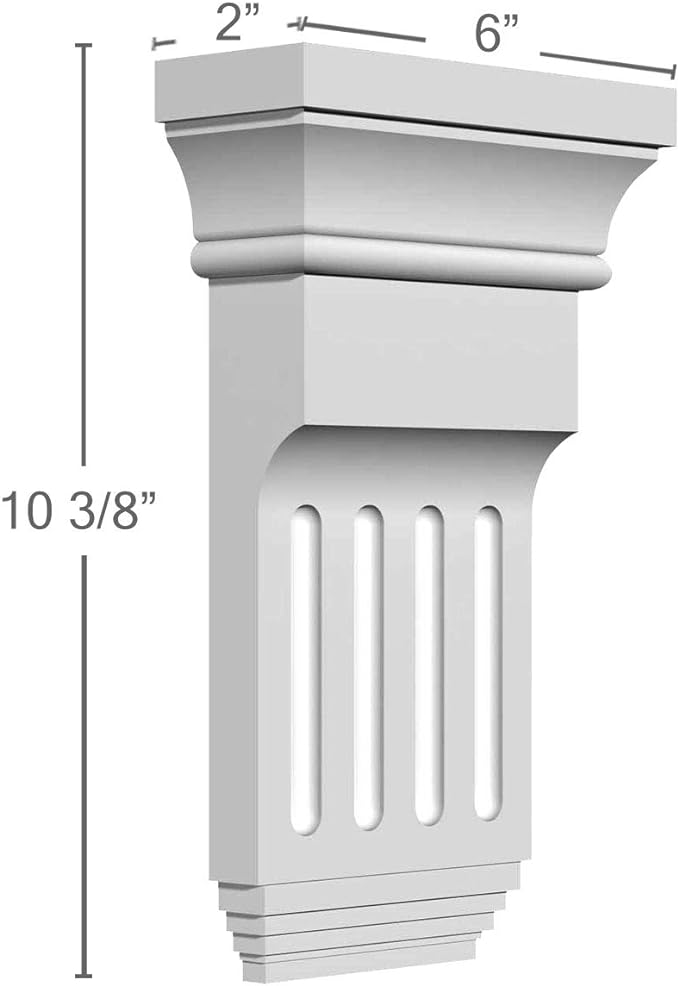 Ekena Millwork BKT06X10X02ED 6-Inch W x 2-Inch D x 10 38-Inch H Edwards Bracket