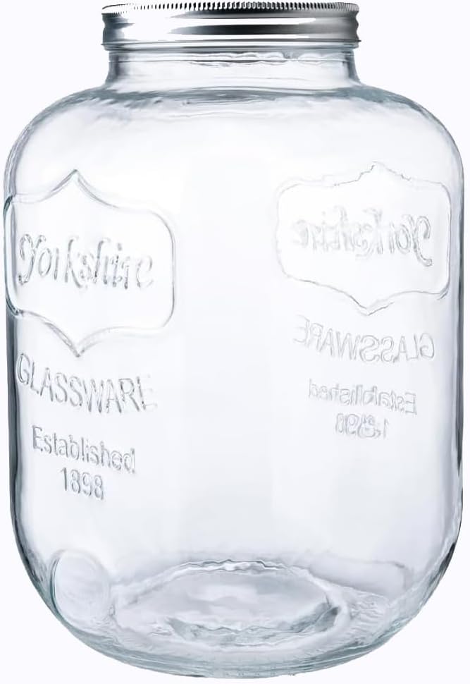 CATPOWER 1 Gallon Large Glass Jar With Mouth Canning Jar Kitchen Storage Jar Cookie Candy Penny Jar with Stainless Steel Screw Lid