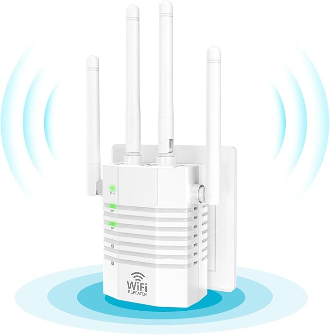 WiFi Extender Internet Booster, 12880 Sq.ft Long Range Repeater Wireless Routers Amplifier, 1200Mbps Dual Band WiFi Extenders Signal Booster for Home, Support More Network Devices at Home