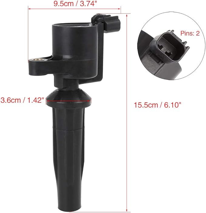 uxcell 4M5G-12A366-BC New Ignition Coil Black for Ford Escape 2.3L 2005-2008
