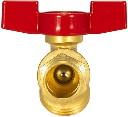 12 Inch MIP Brass Male Hose Bibb, 34 Inch MHT Outlet, Quarter Turn Shut Off Valve, 48600