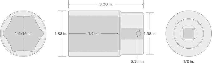 TEKTON 1/2 Inch Drive x 1-5/16 Inch Deep 6-Point Impact Socket | SID23033