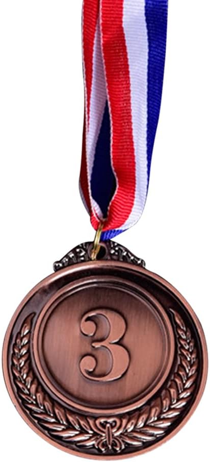 Gold Silver Bronze Award Medals with Ribbon, Reward Encourage Badge Competitions Prizes Winner Reward Medals for Contests, Party Games, and Classroom Rewards