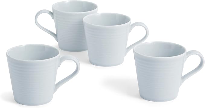 Royal Doulton Exclusively for Gordon Ramsay Maze Light Grey Mug, Set of 4, 13.5 oz