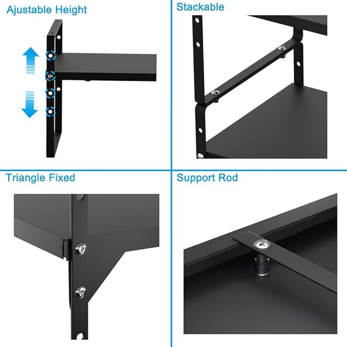 SANNO Expandable Kitchen Shelf Organizers, Stackable Cabinet Shelf Organizer Storage Rack, Countertop Organizer Kitchen Pantry Cupboard Pantry,Black, 10" W, 1 Pack