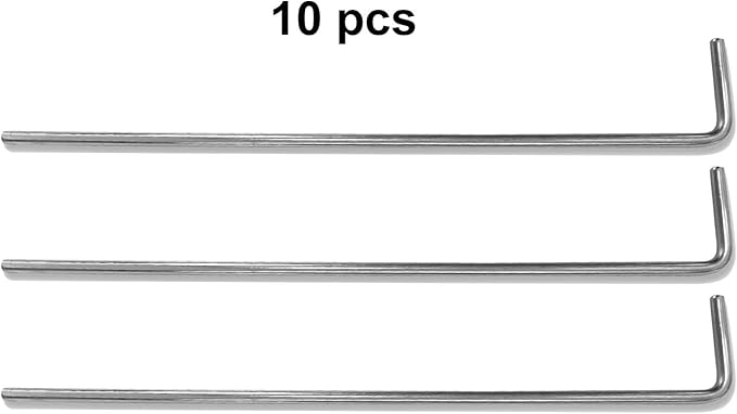Tent Stakes Yard Camping Stakes Heavy Duty, Metal Garden Edging Fence Hooks for Tarp, Inflatable, Outdoor Christmas Decorations (7'' x10pcs)