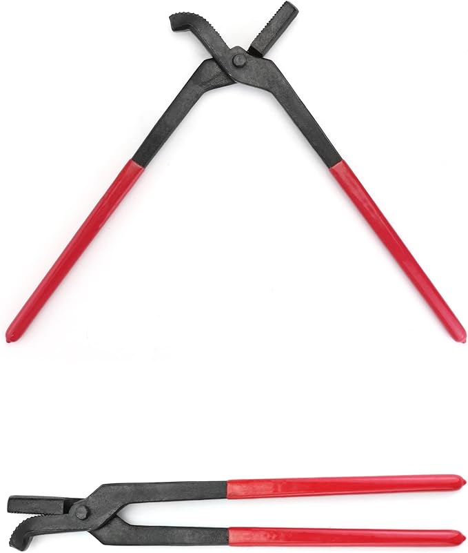 QWORK Horseshoe Pliers, 14" Horseshoe Nails Clincher, Hoof Nail Clincher Care Farrier Tool, Steel, Hoof Nippers, for Trimming Horse Hooves, 1 Pack