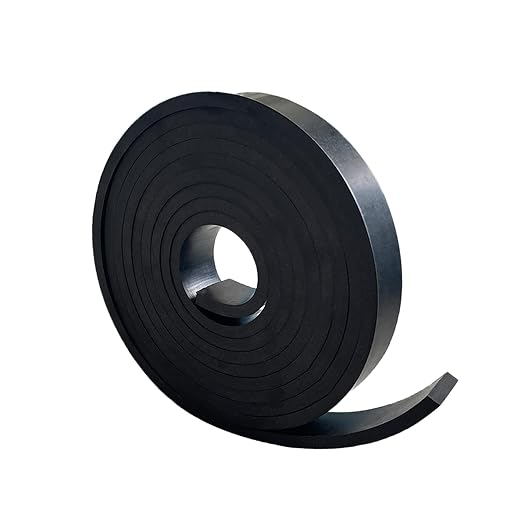 Solid Rubber Sheets,Rolls Strips 14 (.25)" Thick X 1" Wide X 10'Long, Solid Rubber Strips for DIY Gaskets Crafts Pads Sealing Abrasion Supports Flooring Protection Warehouse
