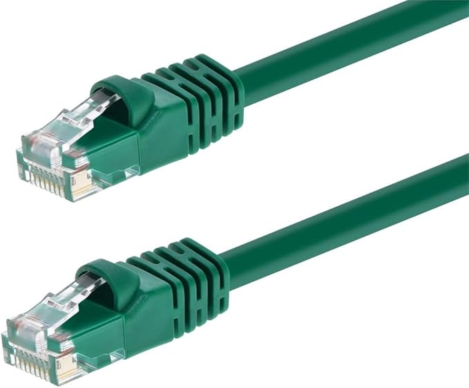 Monoprice Cat6 Ethernet Patch Cable - Snagless RJ45, Pure Bare Copper, 550MHz, UTP, 24AWG, 14 Feet, Green - Fullboot Series