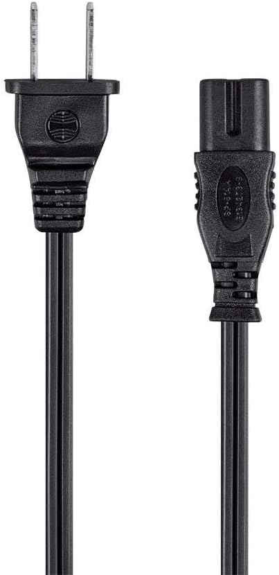 Monoprice AC Power Cord Cable - 3 Feet Without Polarized | 18AWG, 10A (NEMA 1-15P to IEC-320-C7) Black