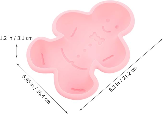 DOITOOL Silicone Cake Molds 2pcs Christmas Gingerbread Man Molds Christmas Silicone Mold Candy Molds Trays for Christmas Baking Gingerbread Cake Muffin Cookie Making Chocolates Silcone Molds