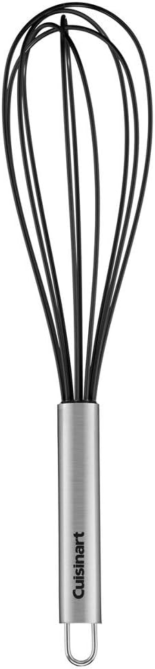 8-Inch Silicone Whisk, Steel Handle (Taupe-light brown)