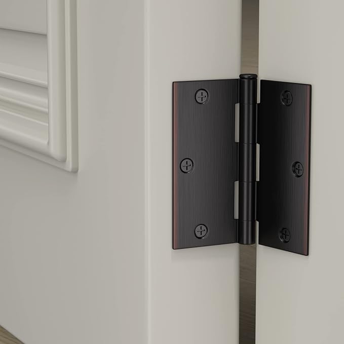 29 Pack Bronze Door Hinges 3 ½"x 3 ½" with Square Corners Oil Rubbed Bronze Door Hinges Bronze Interior Door Hinges Flat Iron Steel Oil Rubbed Bronze Door Hinges