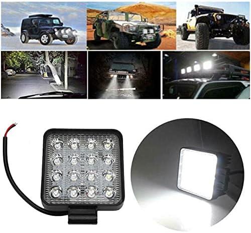 MACHSWON 48W 16LED Work Light Spot Fog Lamp For Off-road Jeep SUV ATV Truck Fire Engines 48W SQUARE 16 LED 12V24V WORK FOG SPOT LIGHT LAMP OFF-ROAD JEEP TRUCK BOAT ATV