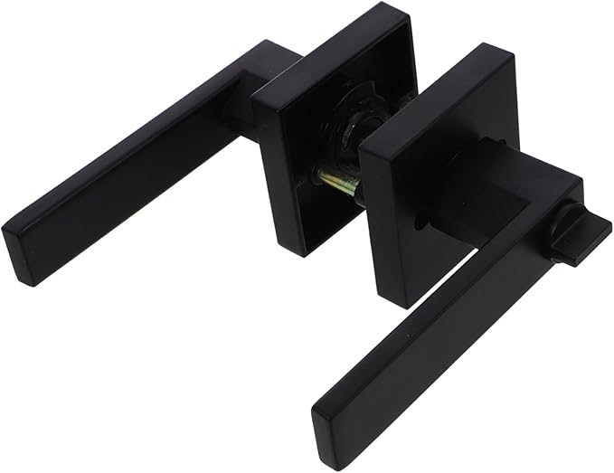 Angoily Black Interior Door Handle Lever Door Lock Aluminum Knob Security Lock for Multiple Room Applications