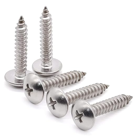 Glvaner 25 Pcs 14 x 34" Stainless Steel Truss Head Wood Screws Self Tapping Screws Sheet Metal Tek Screws