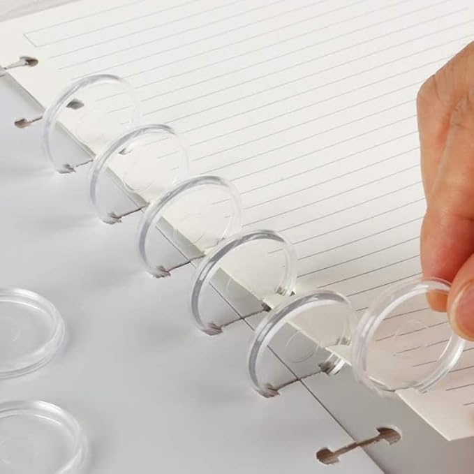 100pcs Discbound Planner Discs Expansion Discs Loose Leaf Disc for Discbound Notebook Planner Scrapbook Binding(Super Clear,0.7inch18mm)