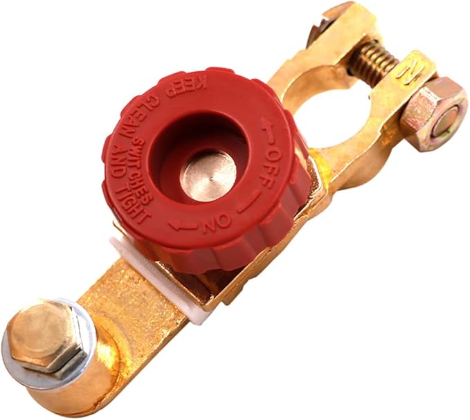 Top Post Battery Disconnect Switch - Quick Disconnect Battery Cut Off Switch for Car Truck Marine RV and Electrical Equipment - 12V125A - Red