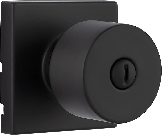 Miseno MLK3090 Quattro Shaker Privacy Door Knob Set with Square Rose - Matte Black