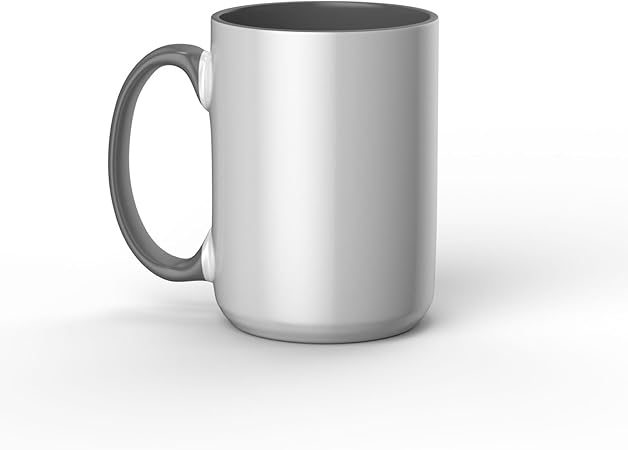 Cricut Beveled Blank Mug, Ceramic-Coated, Dishwasher Microwave Safe Mug to Decorate,Infusible Ink Compatible,15 Oz Sublimation Mug WhiteGray