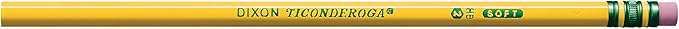 Ticonderoga Wood-Cased Pencils, Unsharpened, 2 HB Soft, Yellow, 12 Count