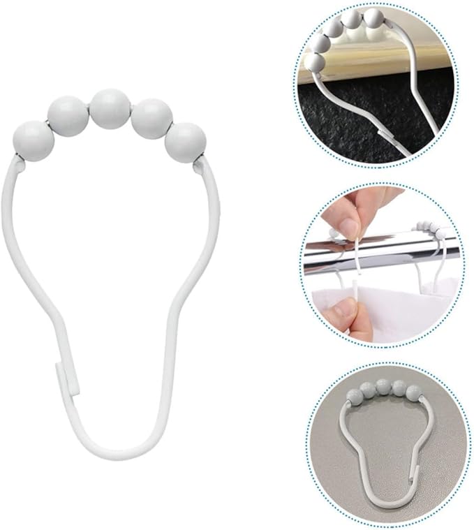 8pcs Shower Curtain Hooks Metal Rings for Bathroom Rods Smooth Finish Versatile Design Easy to Install Fits Shower Curtains