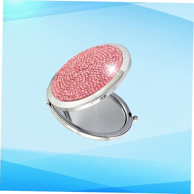 NOLITOY Round Diamond- Makeup Mirror Folding Lighted Travel Mirror Compact Portable for Women Artists
