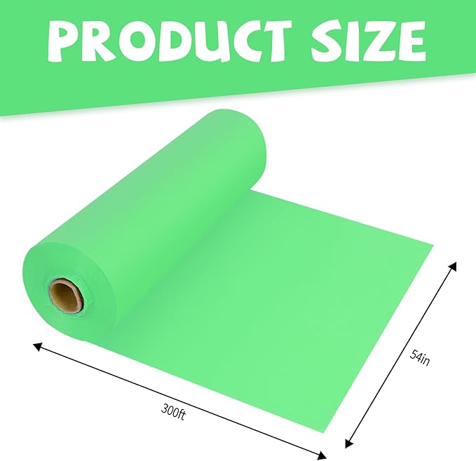 54 Inch X 300 Feet Plastic Table Cover Roll Premium Disposable Plastic Tablecloth for All TypeShape Tables Picnic, Party, Banquet, Birthdays, Weddings (Lime Green, 54 Inch X 300 Feet)