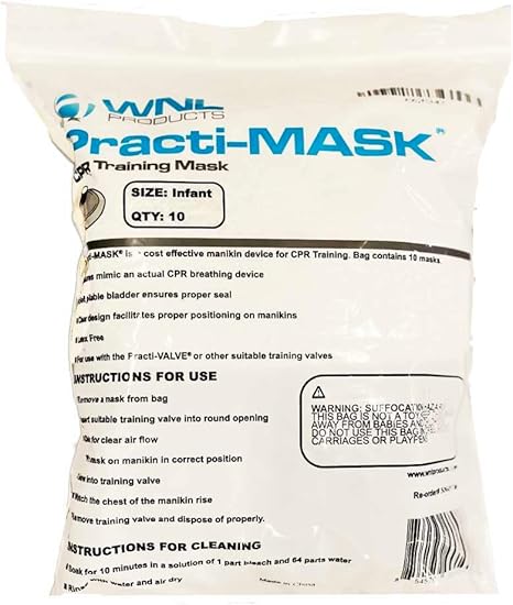 WNL Products 5000ITM Practi-Mask Infant CPR Training Mask Includes 10 (10 Pack - Infant)