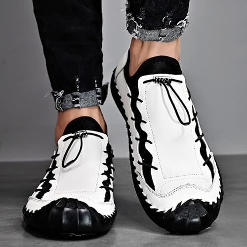 Walking Shoes Mens Leather Loafers for Men Casual Driving Dress Men's Slip on Boat Black White Brown Yellow Size Work Oxford Formal Male Handmade