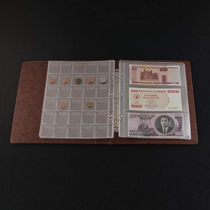 Briartw 10Pcs Sheet Coin PVC Grid Bag Coin Cash Money Storage Card Organizer Bags Transparent Stamp Coins Holder Album Bag