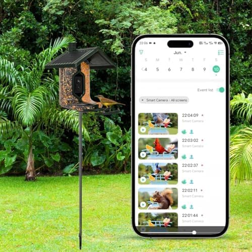 Smart Bird Feeder Pole Stand Upgraded Wide Sturdy Metal Design for Outdoor Use Compatible Only with Feathersnap Smart Feeders